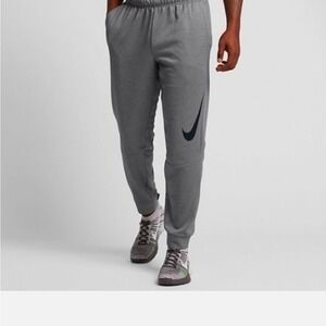 Nike Mens Therma-FIT Tapered Training Joggers Grey Heather Swoosh 932255-063
